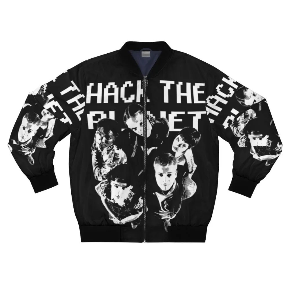 90s Hackers Bomber Jacket: "Hack the Planet" Retro Design