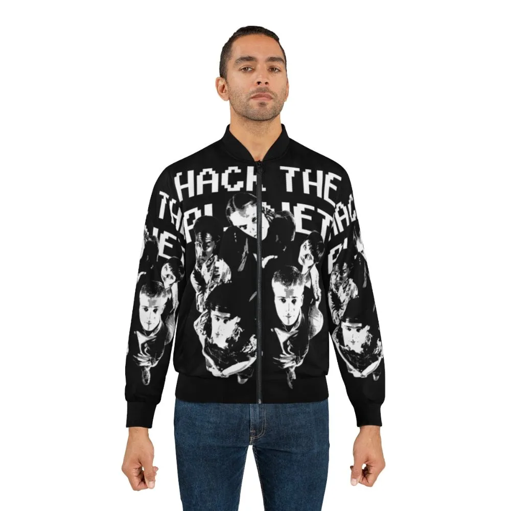 90s Hackers Bomber Jacket: "Hack the Planet" Retro Design