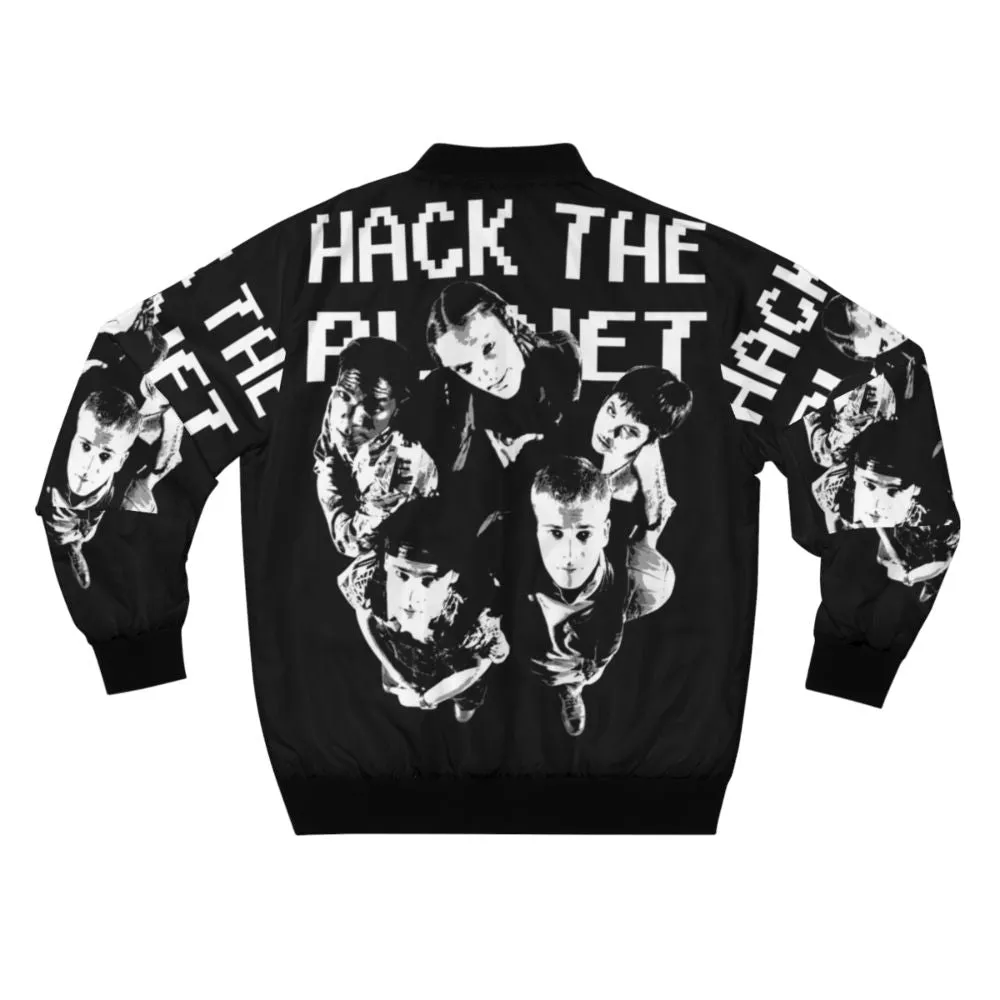 90s Hackers Bomber Jacket: "Hack the Planet" Retro Design