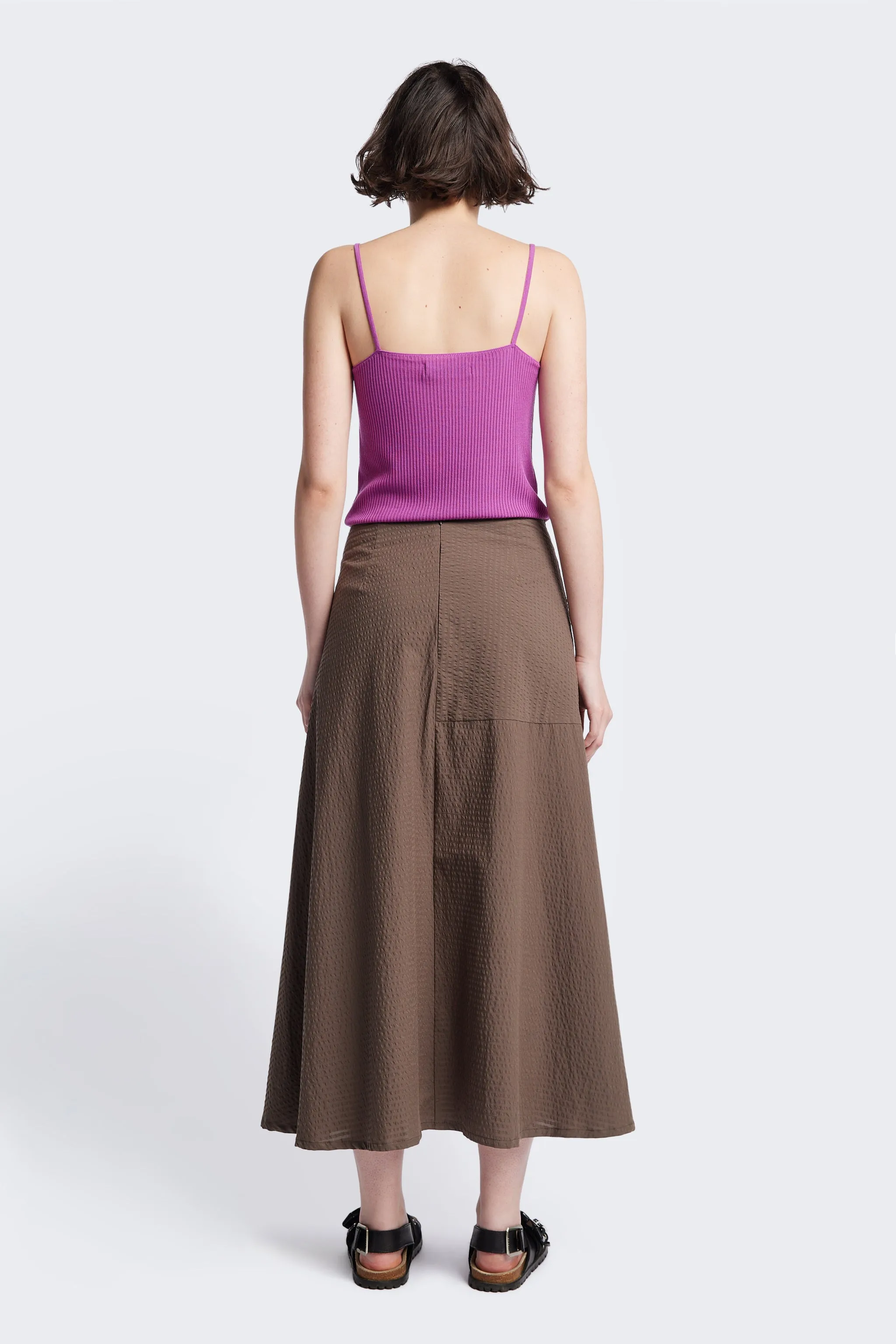 Abroad Panel Skirt Brown