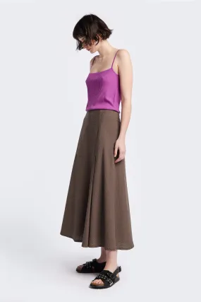 Abroad Panel Skirt Brown