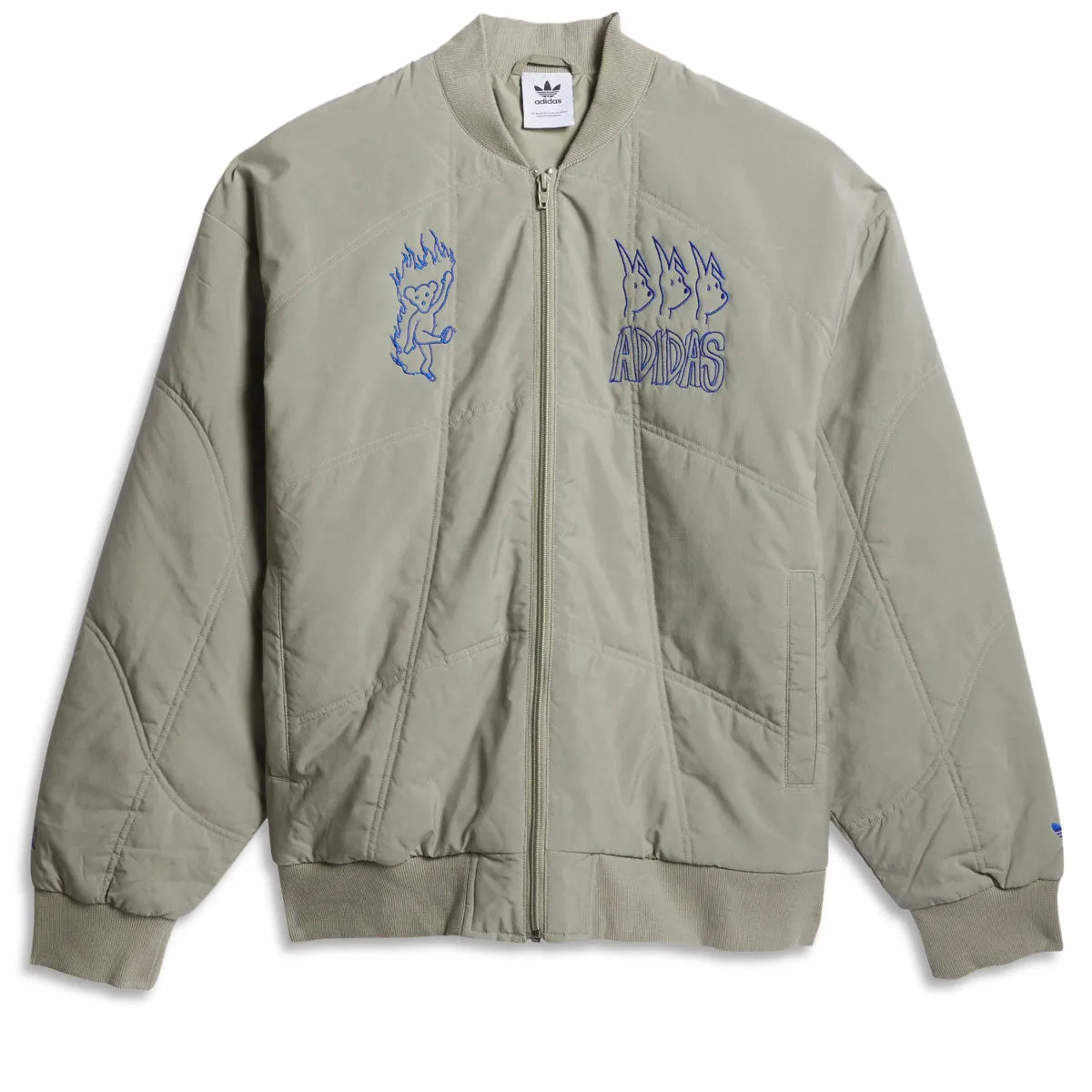 Adidas Dill Copa Quilt Jacket - Silt Pebble/Royal Blue