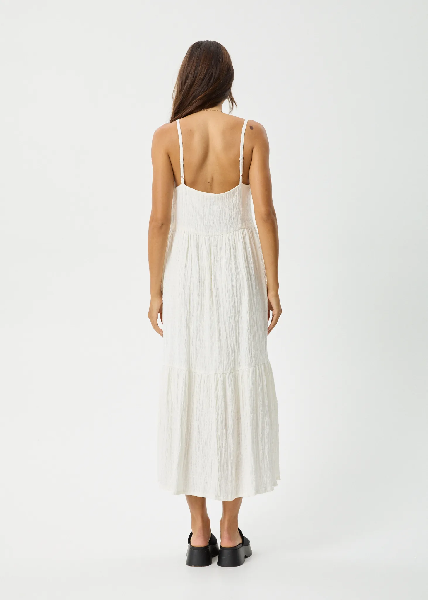 AFENDS Womens Calm - Seersucker Maxi Dress - White