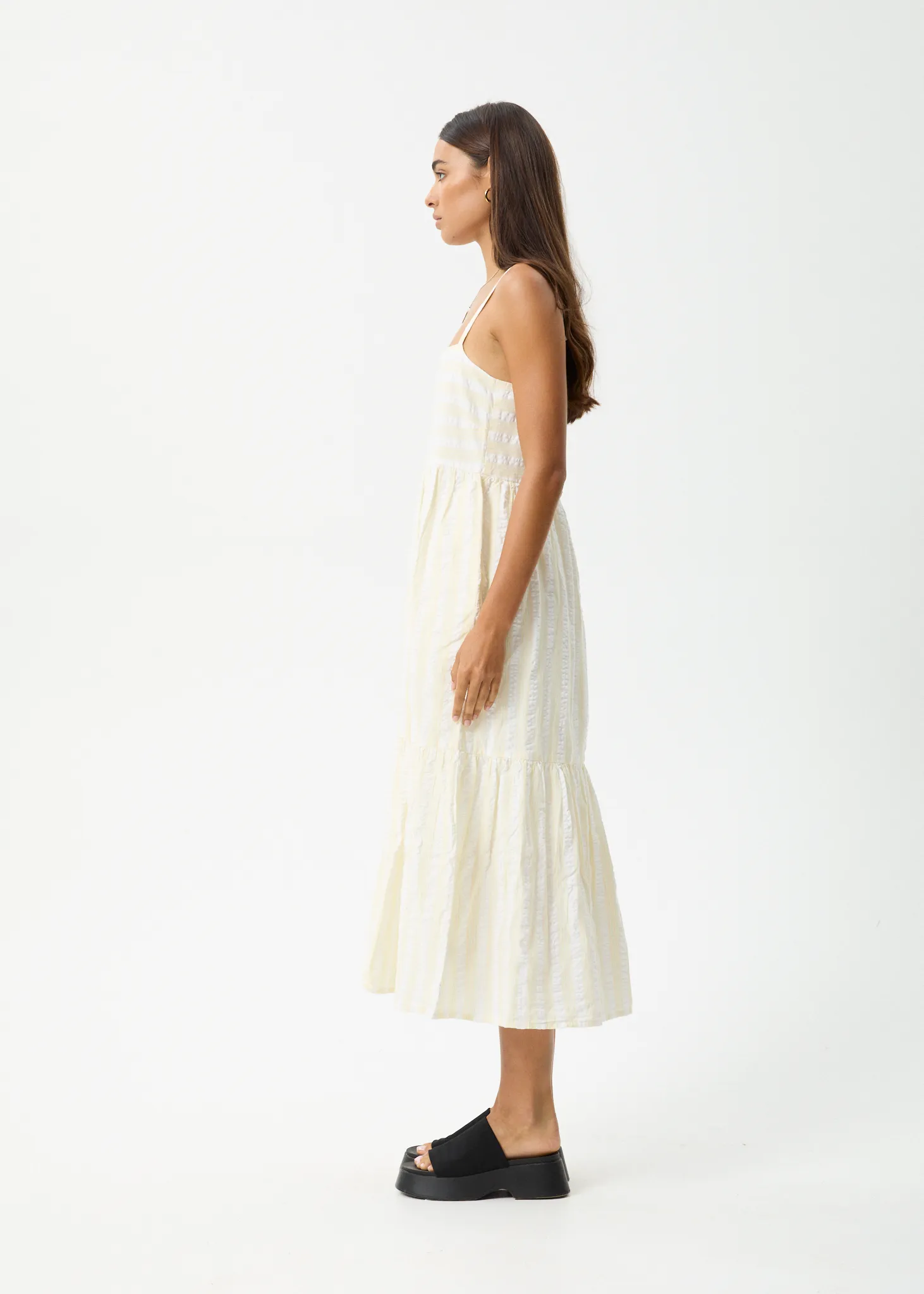 AFENDS Womens Splice - Maxi Dress - White / Lemongrass