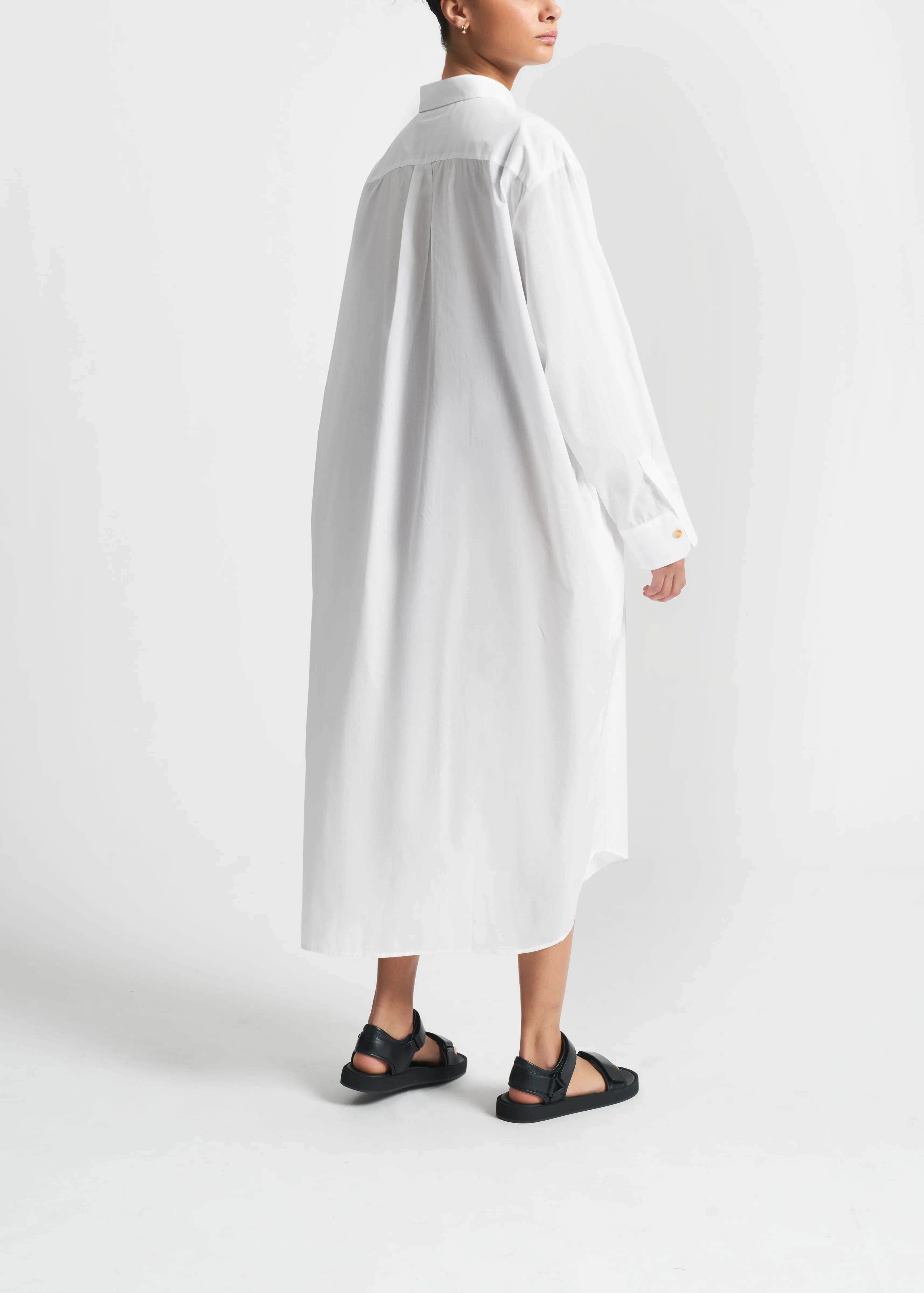 Allegra Shirt Dress White Lightweight Cotton