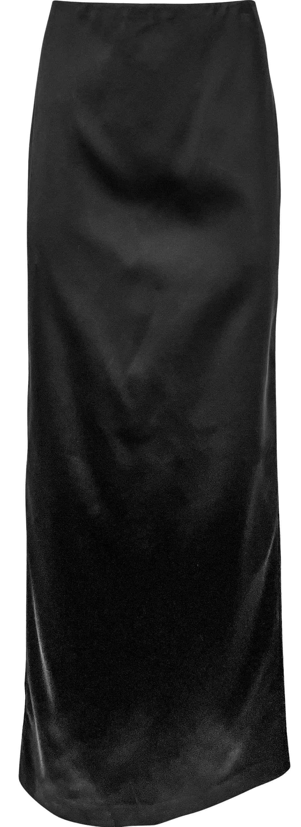 Altuzarra Long Satin Maxi Skirt in Black