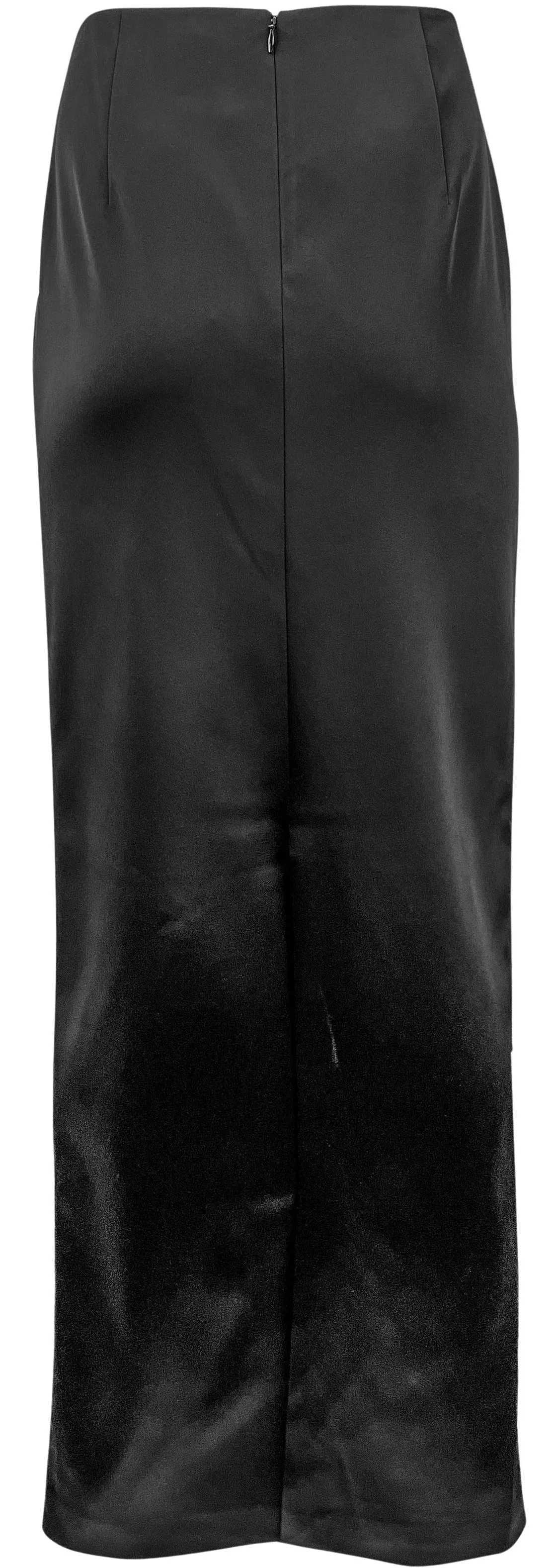 Altuzarra Long Satin Maxi Skirt in Black