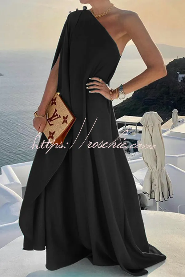 Alyse One Shoulder A-line Elegant Maxi Dress