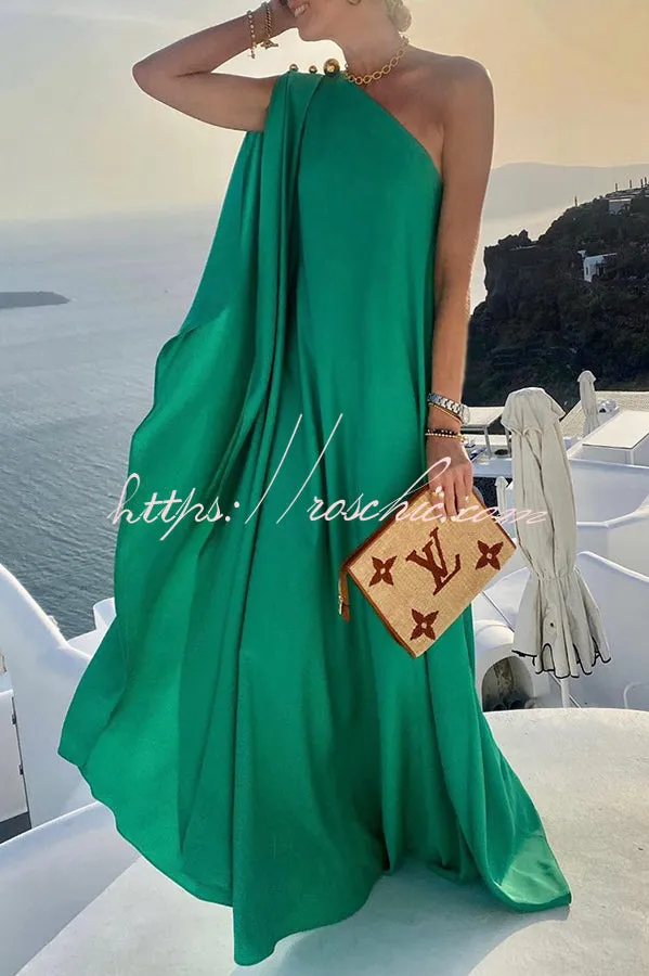 Alyse One Shoulder A-line Elegant Maxi Dress