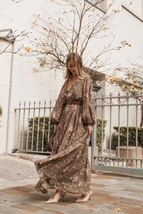 Anisa Maxi Dress - Olive Floral