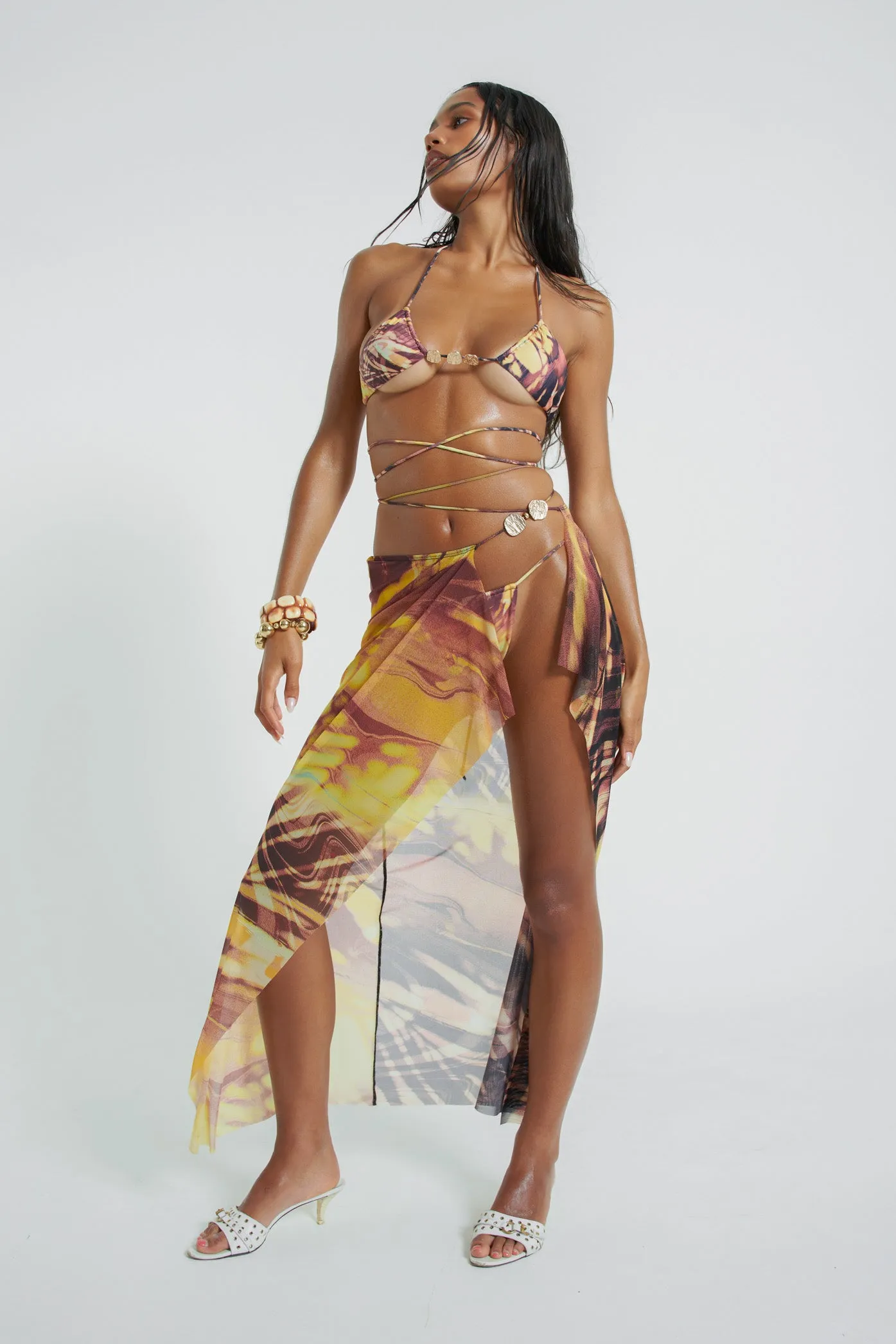 Aphrodite Wrap Around Mesh Maxi Skirt