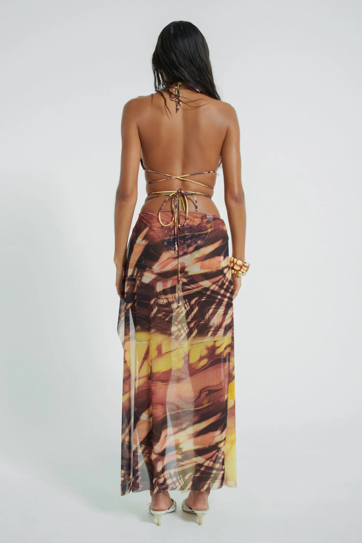 Aphrodite Wrap Around Mesh Maxi Skirt