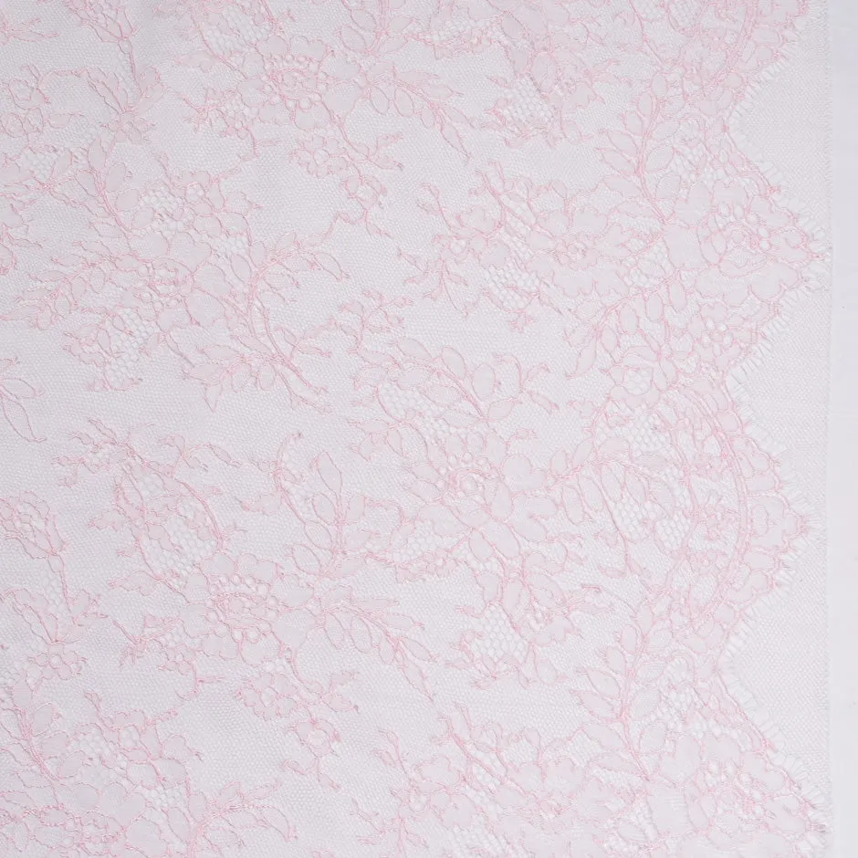 Baby Pink Fine Floral Chantilly Lace