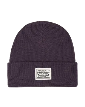 Backpatch Beanie in Dark Purple