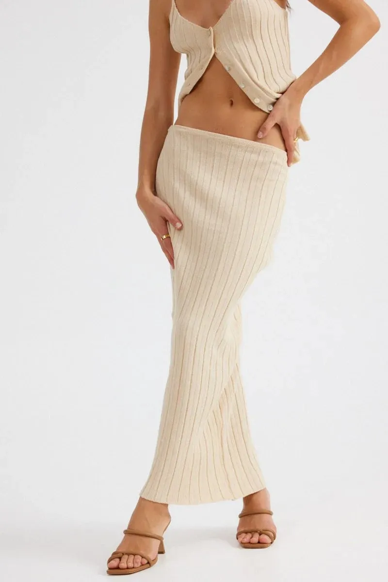 Baha Ribbed Skirt - Sand