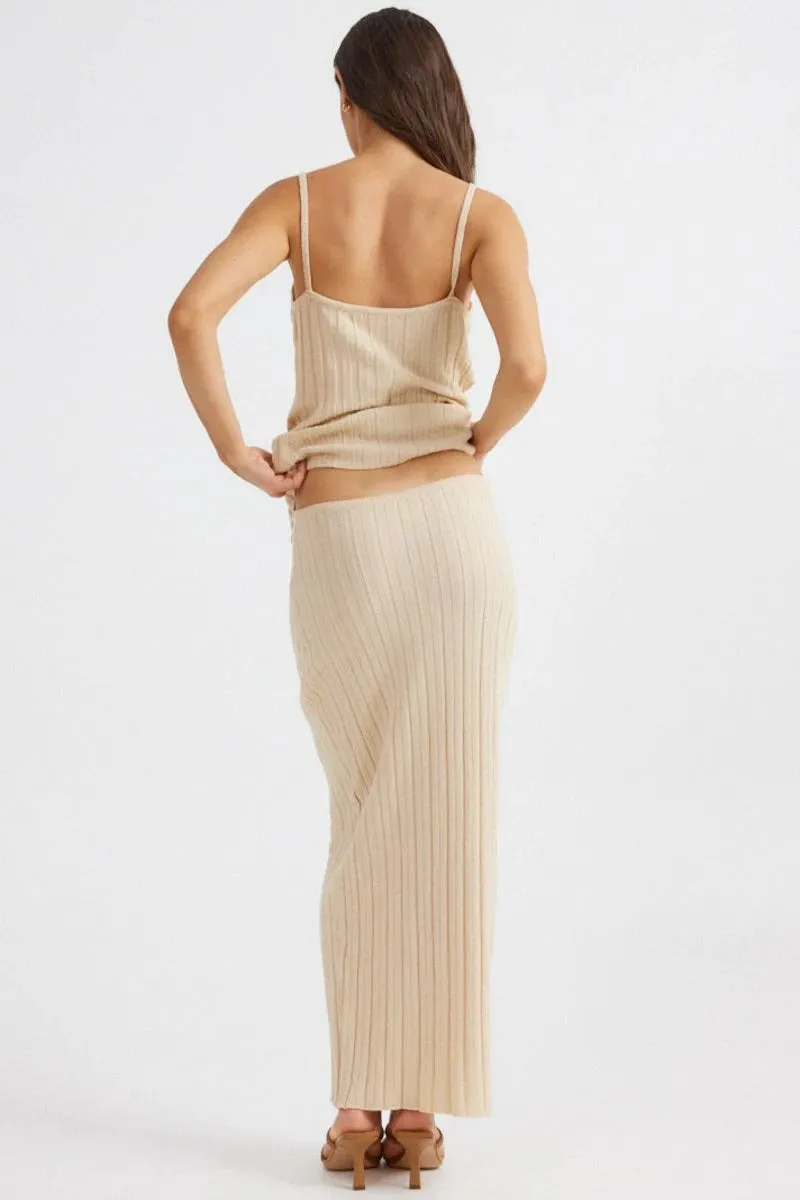 Baha Ribbed Skirt - Sand