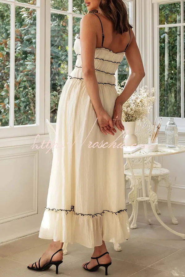 Beautiful Strappy Pleated Paneled Strap Maxi Dress