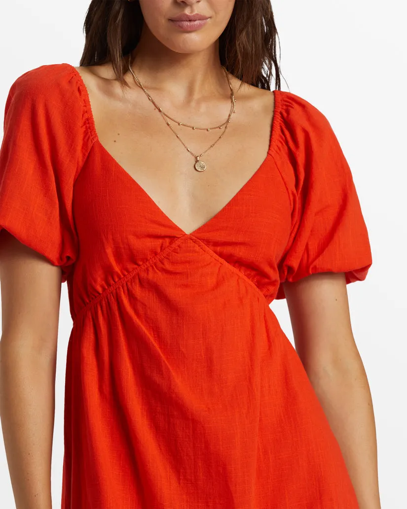 Billabong Love Fade Dress-Sunset Red