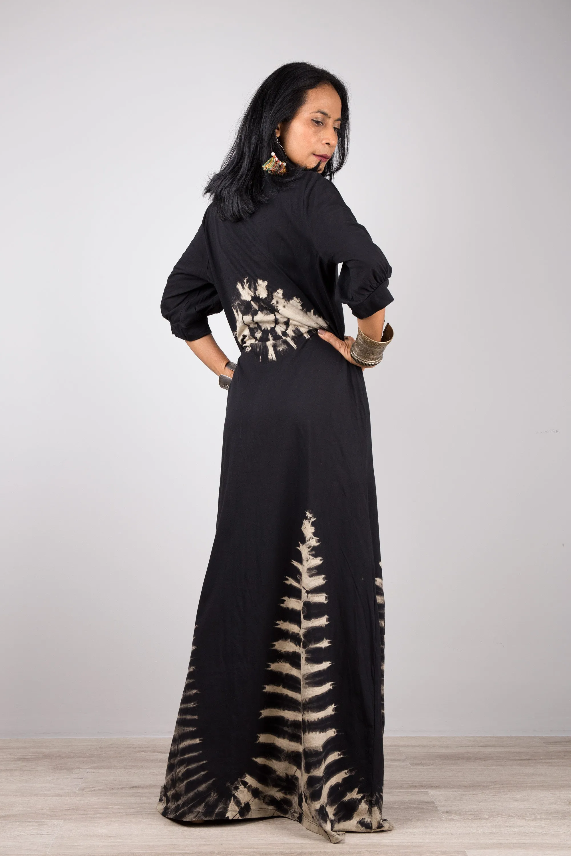 Black Tie Dye Maxi Dress