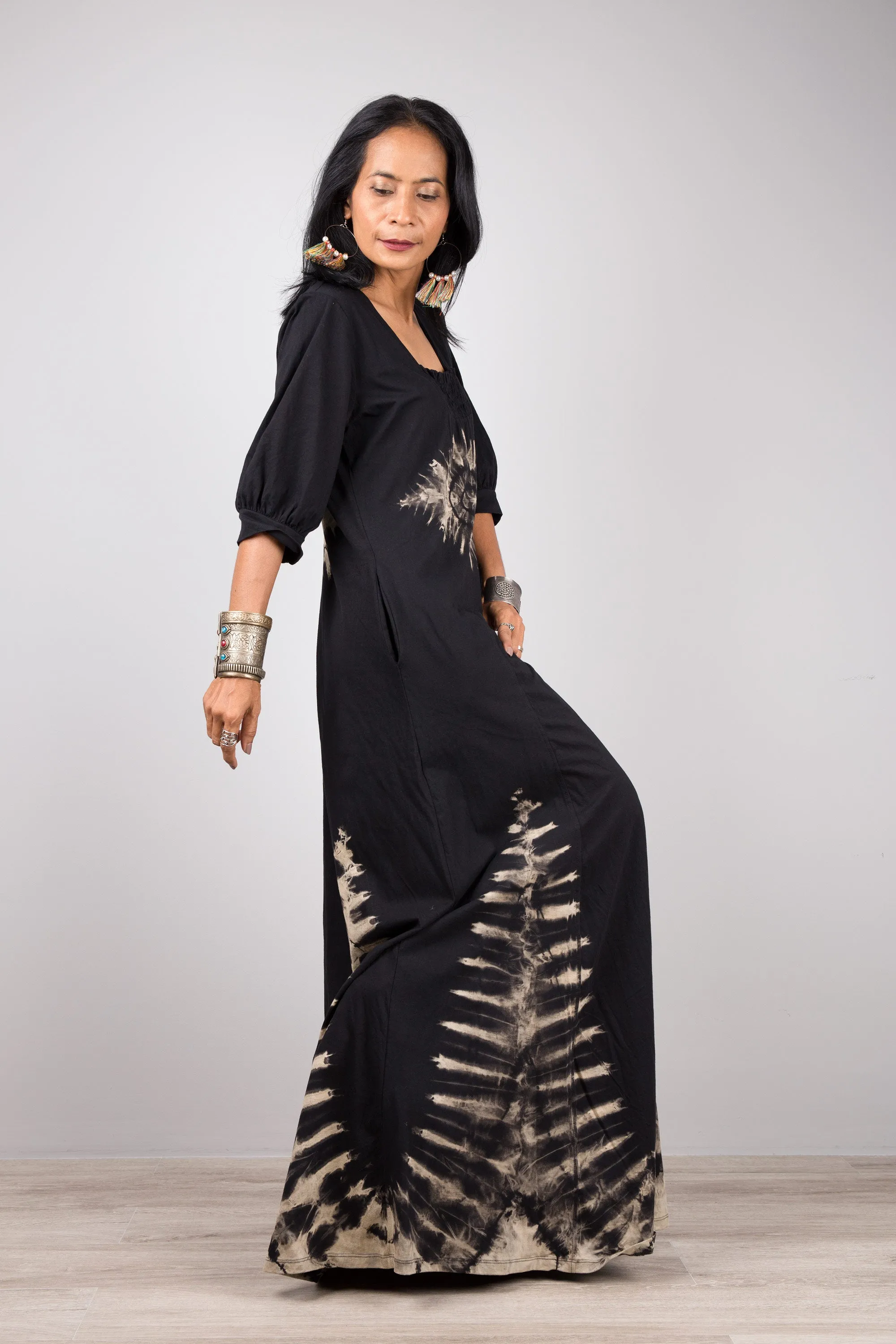 Black Tie Dye Maxi Dress