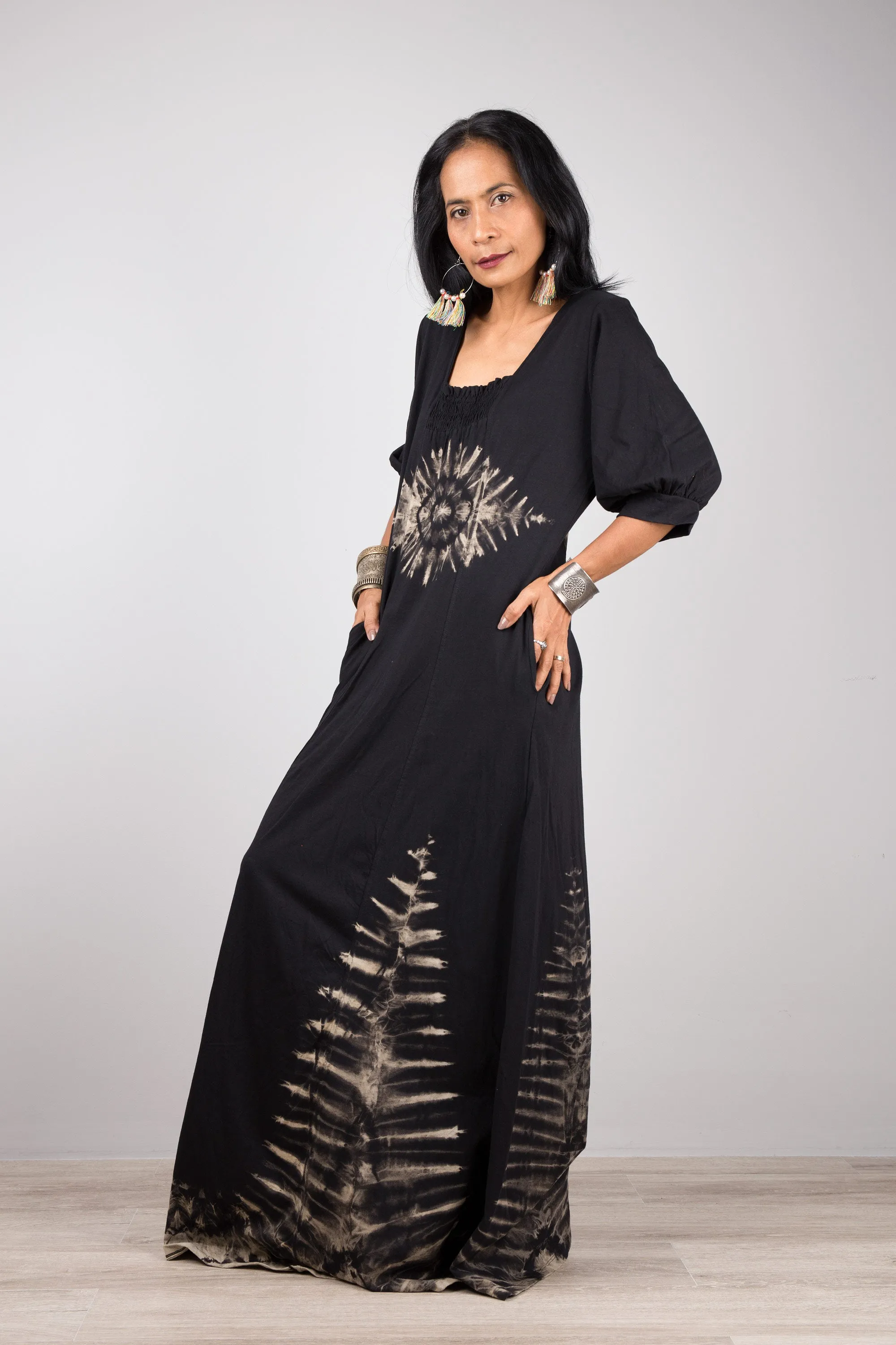 Black Tie Dye Maxi Dress