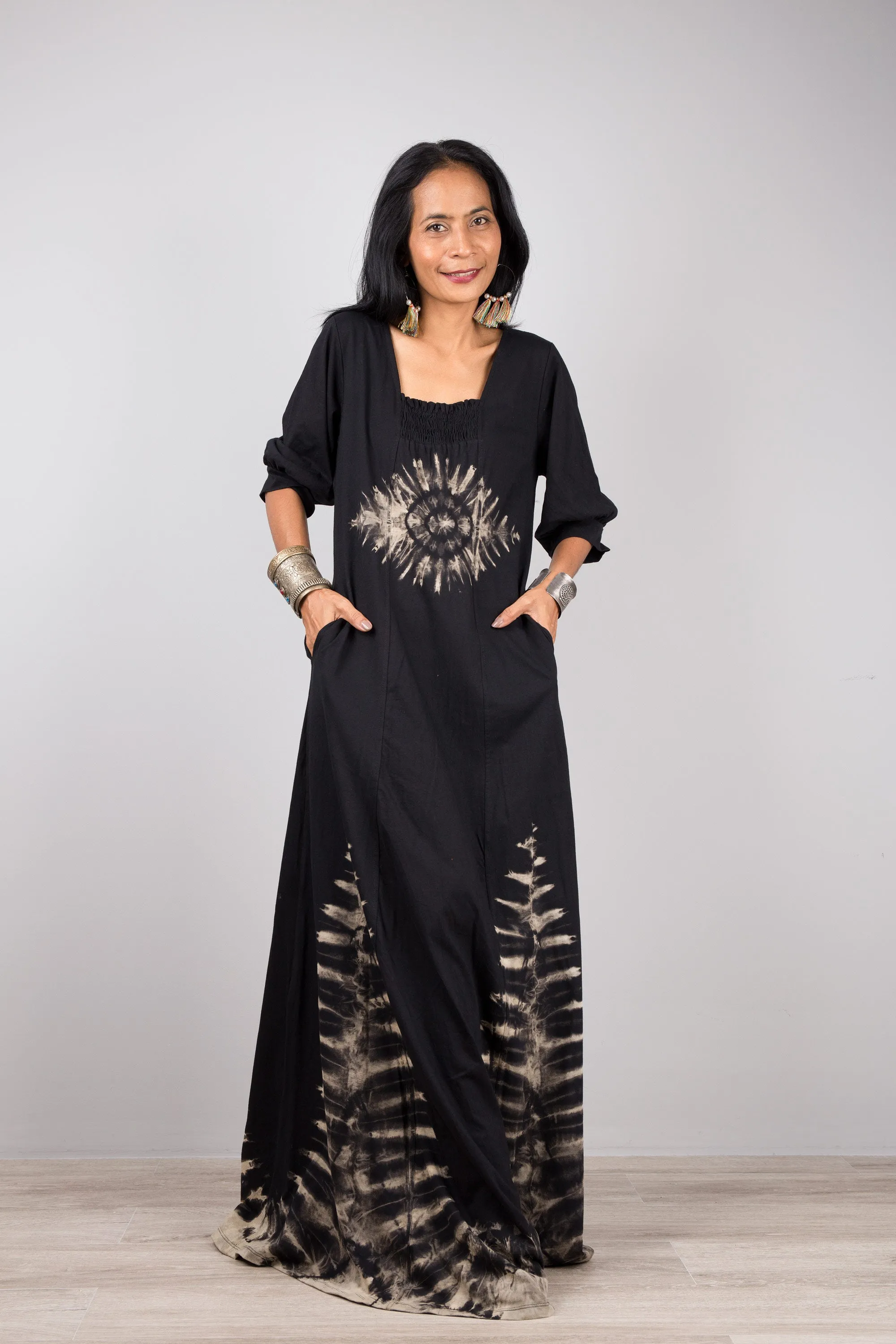 Black Tie Dye Maxi Dress