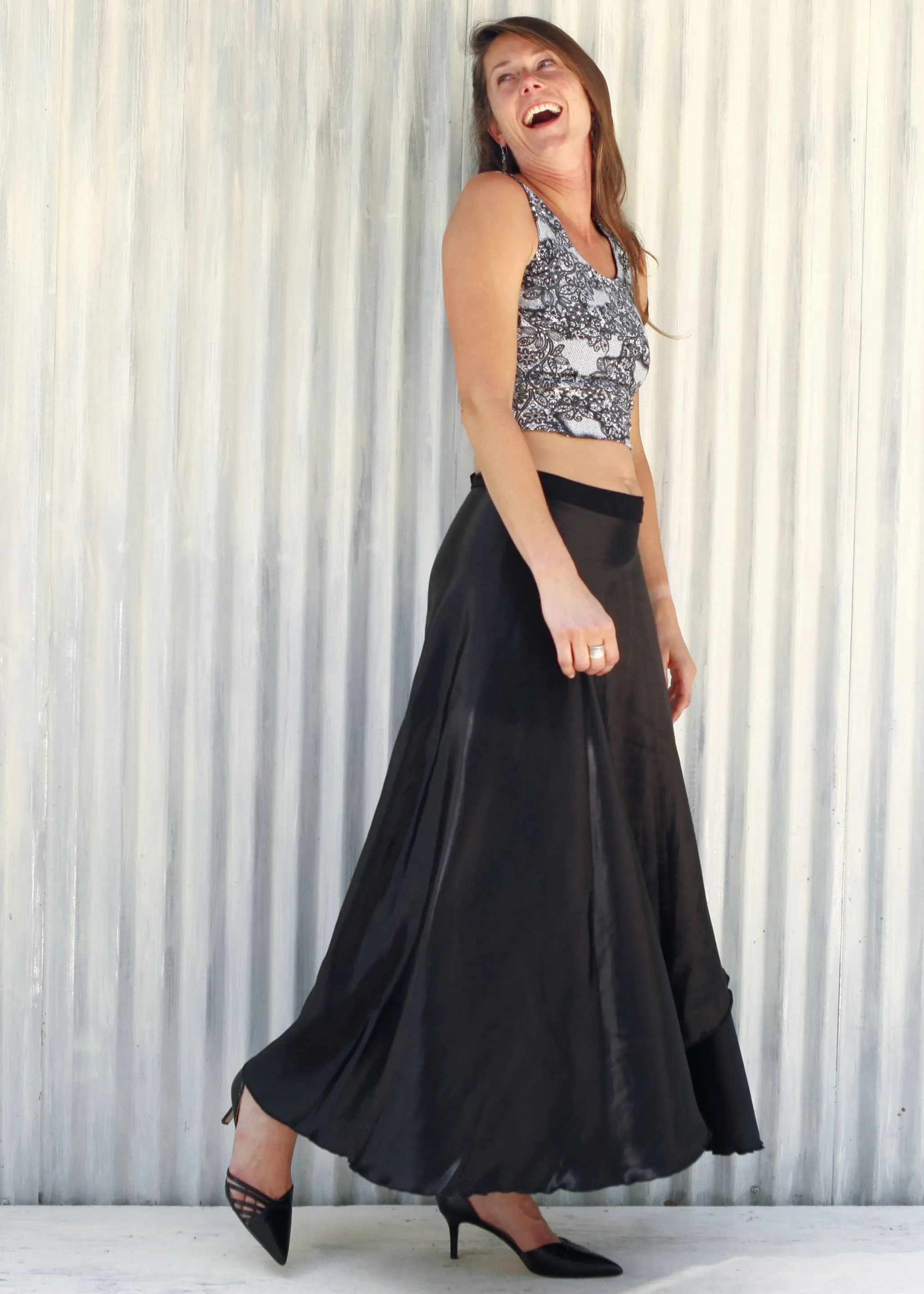 Black Velda Wrap Skirt