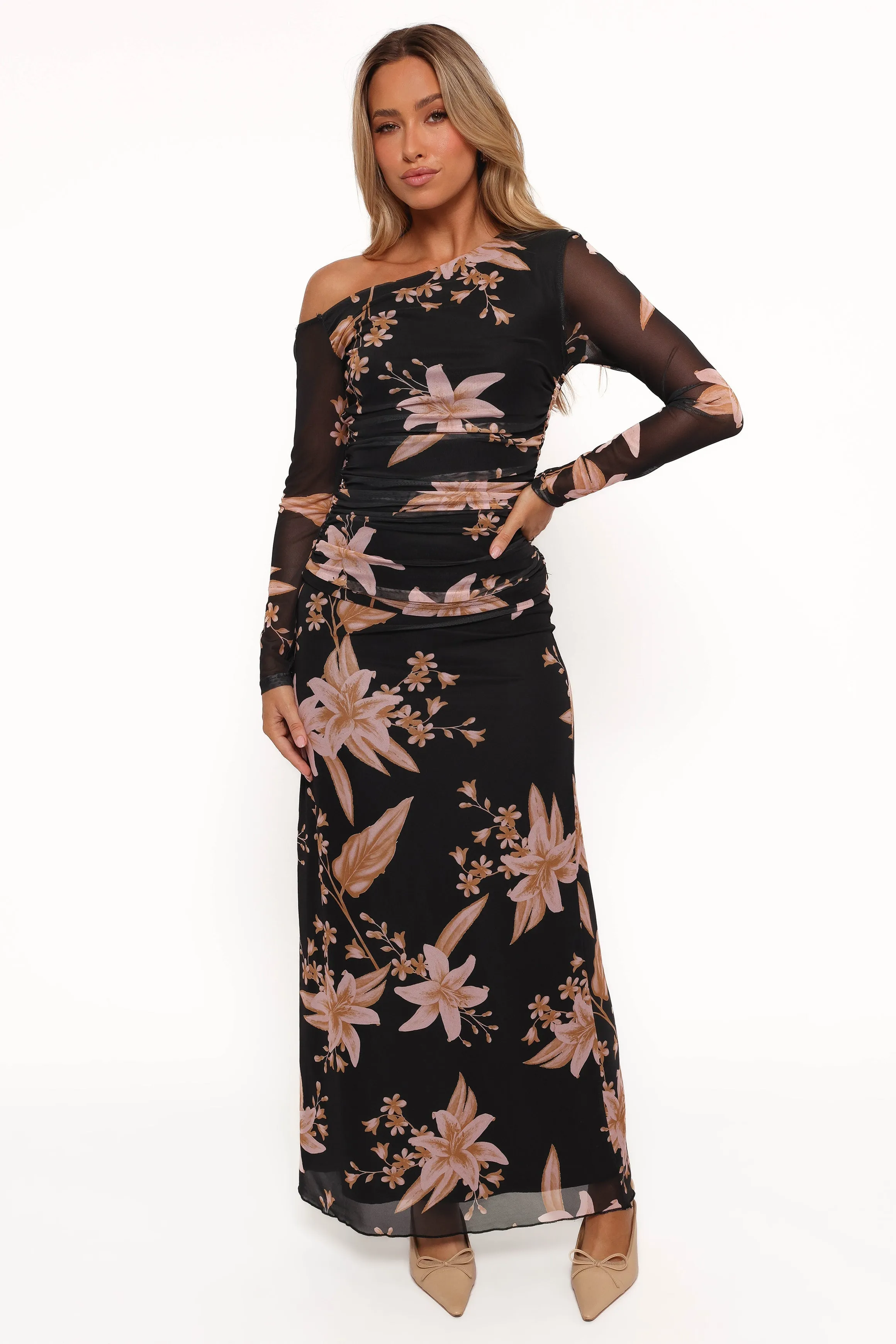 Bloise Maxi Skirt - Black Floral