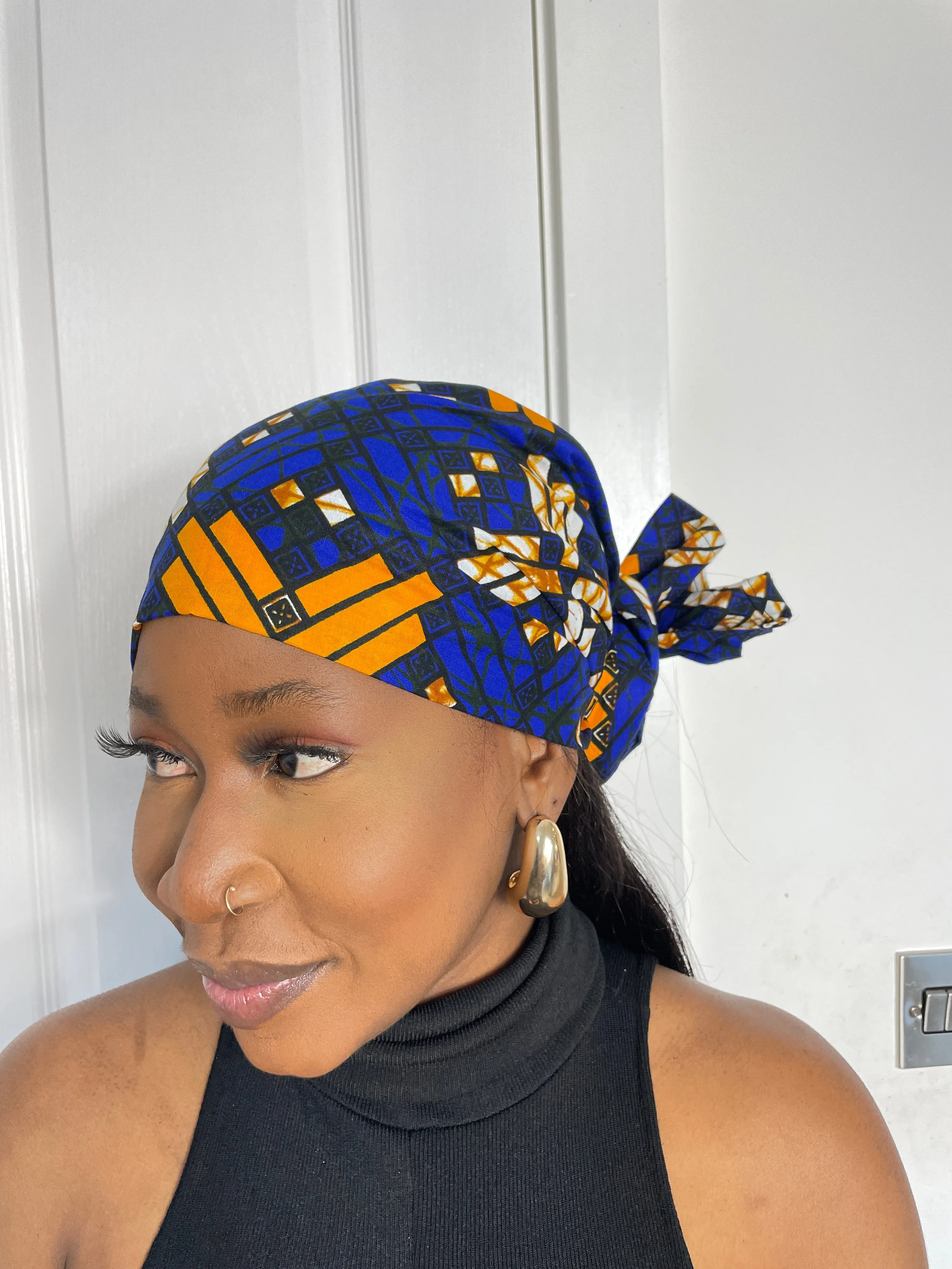 Blue Diamond Ankara  Headwrap/Scarf