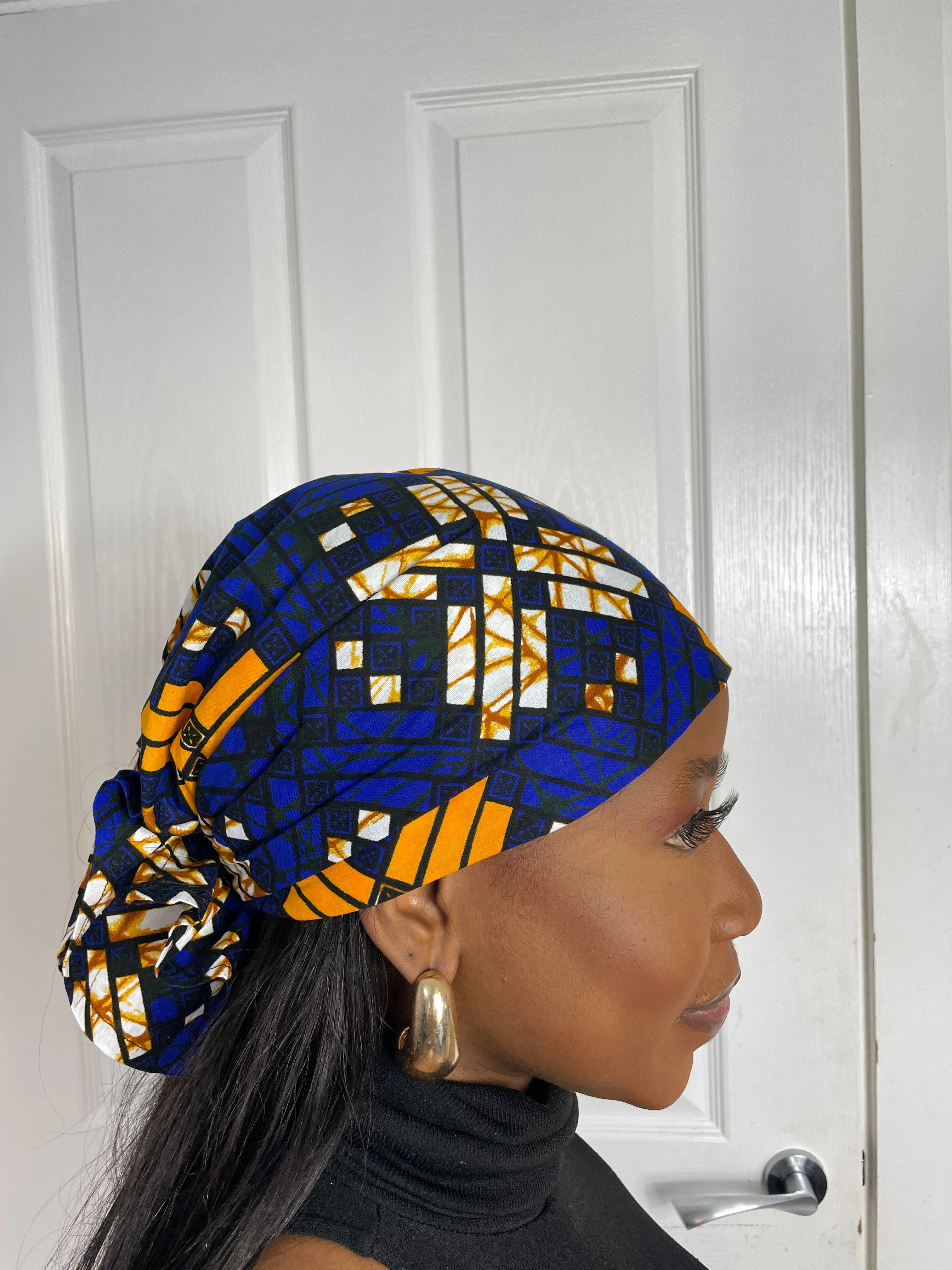 Blue Diamond Ankara  Headwrap/Scarf