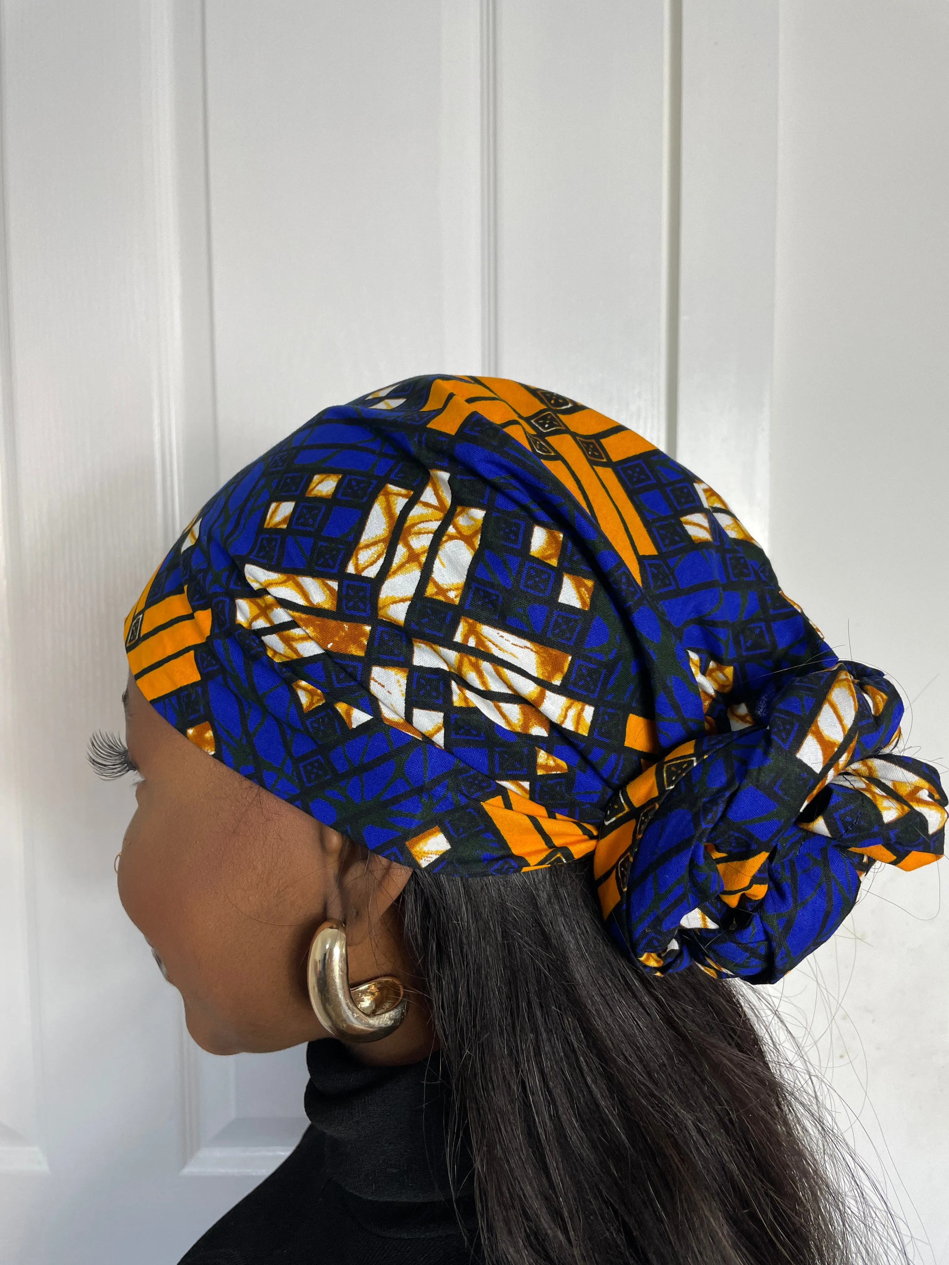 Blue Diamond Ankara  Headwrap/Scarf