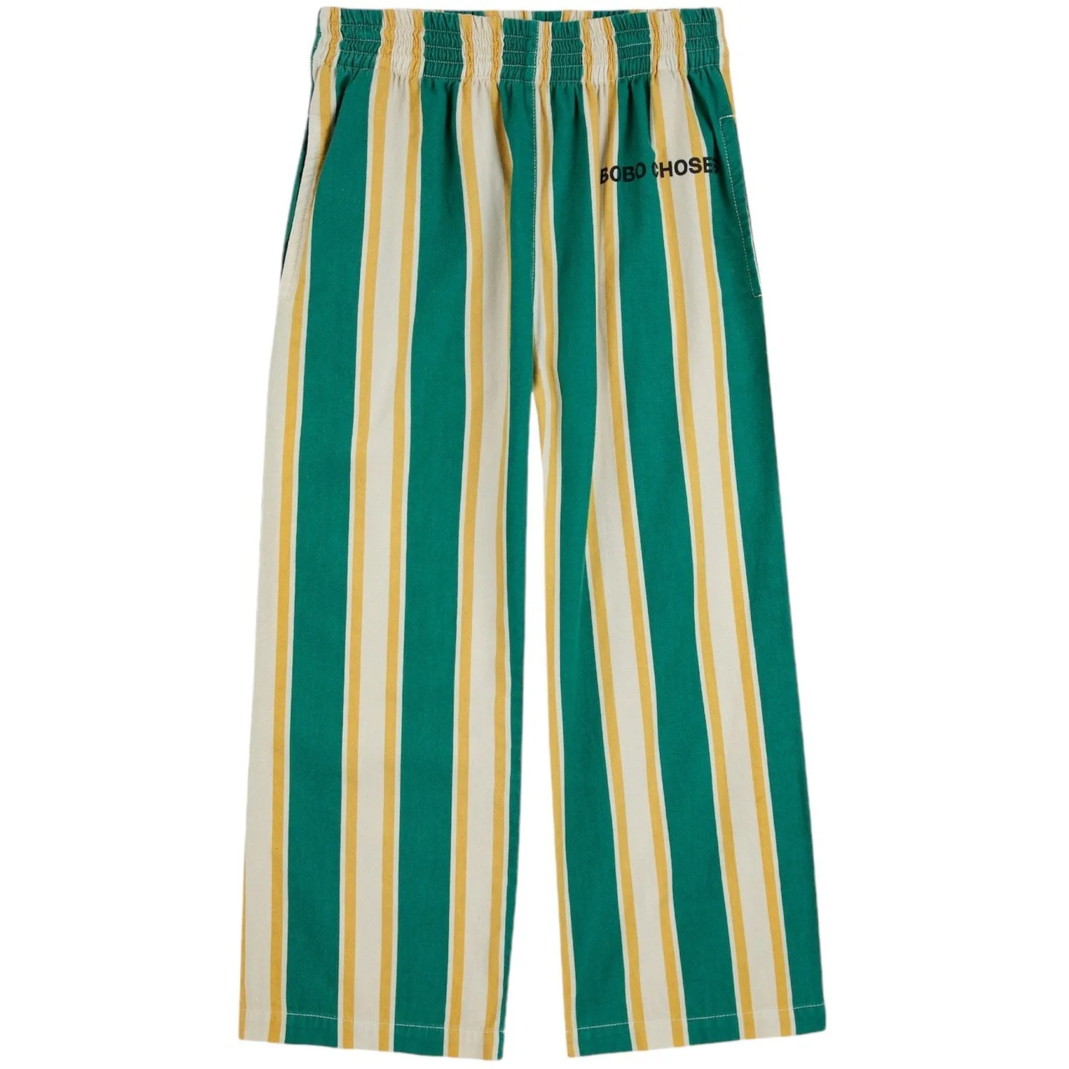 Bobo Choses Dark Green Stripes Straight Pants