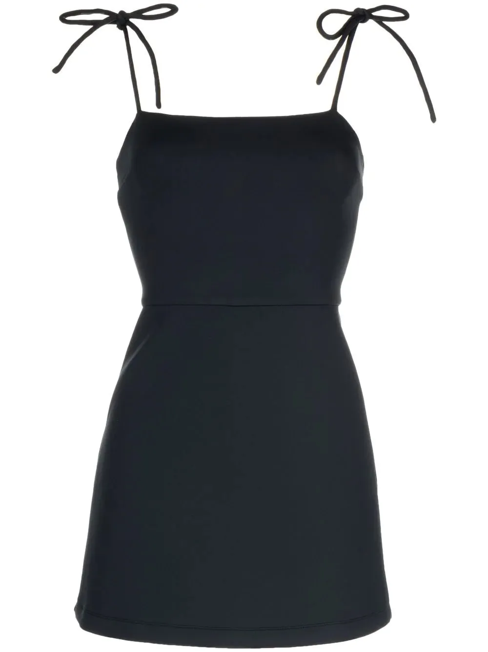 Bonded Shoulder Ties Dress - Black