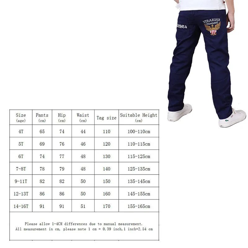 Boys Stretch Jeans Casual Solid