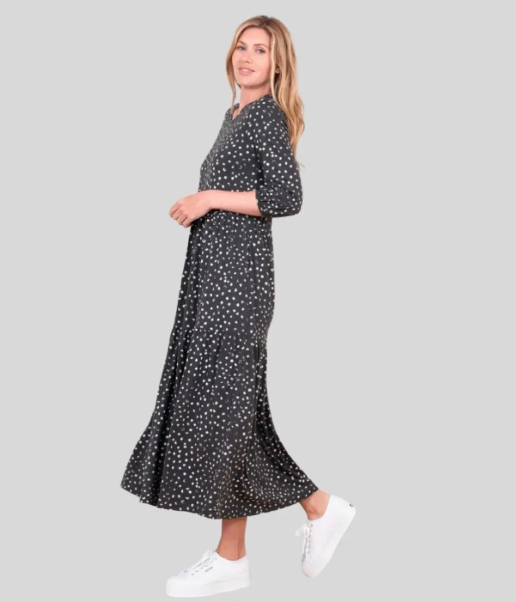 Brakeburn Grey Spotty Jersey Dress