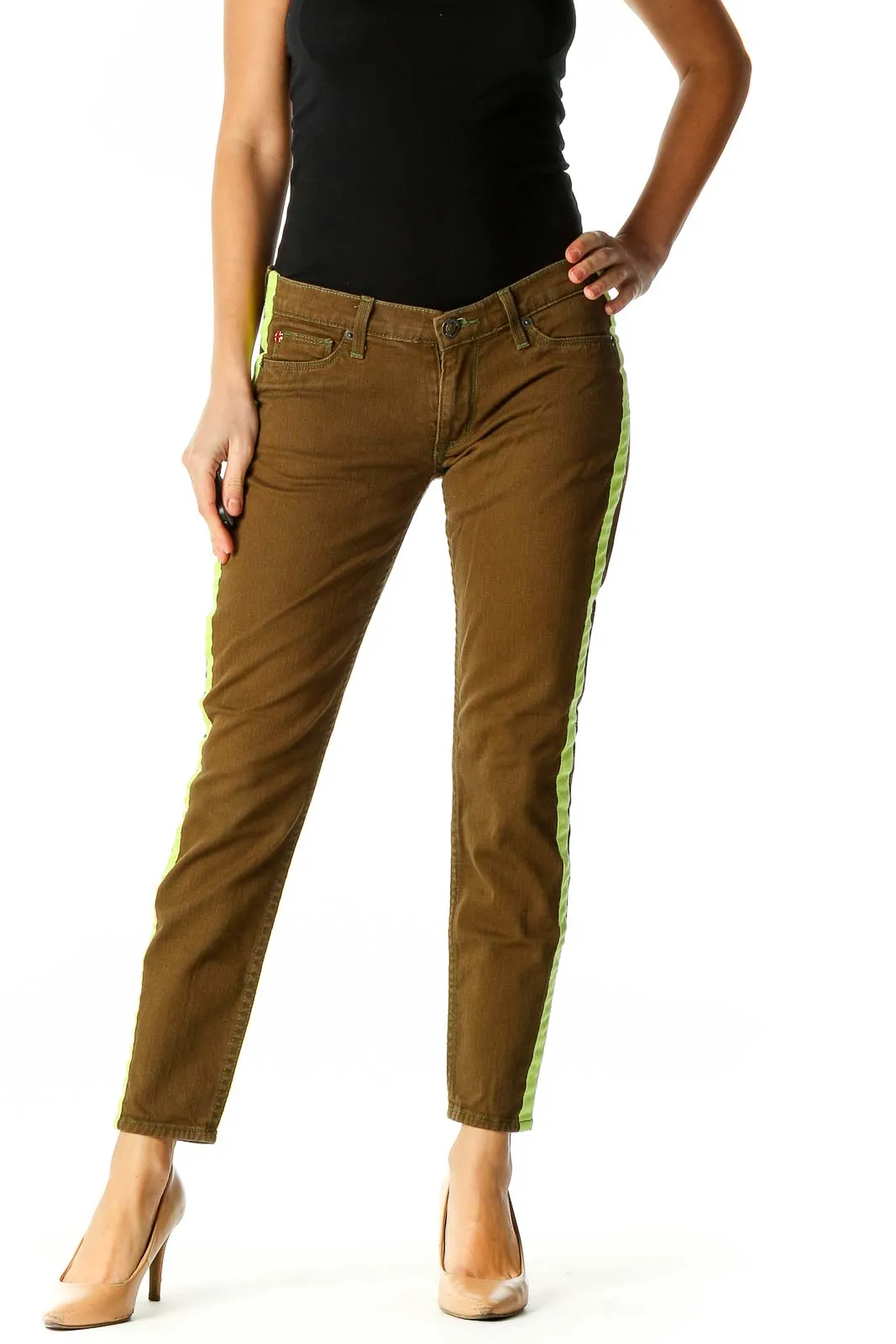 Brown Chic Colorblock All Day Wear Jeans