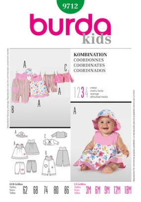 Burda Pattern 9712 Baby Coordinates