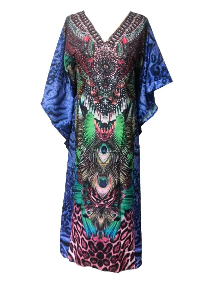 Chic Mia Animal Print Kaftan Dress – Lightweight & Stylish