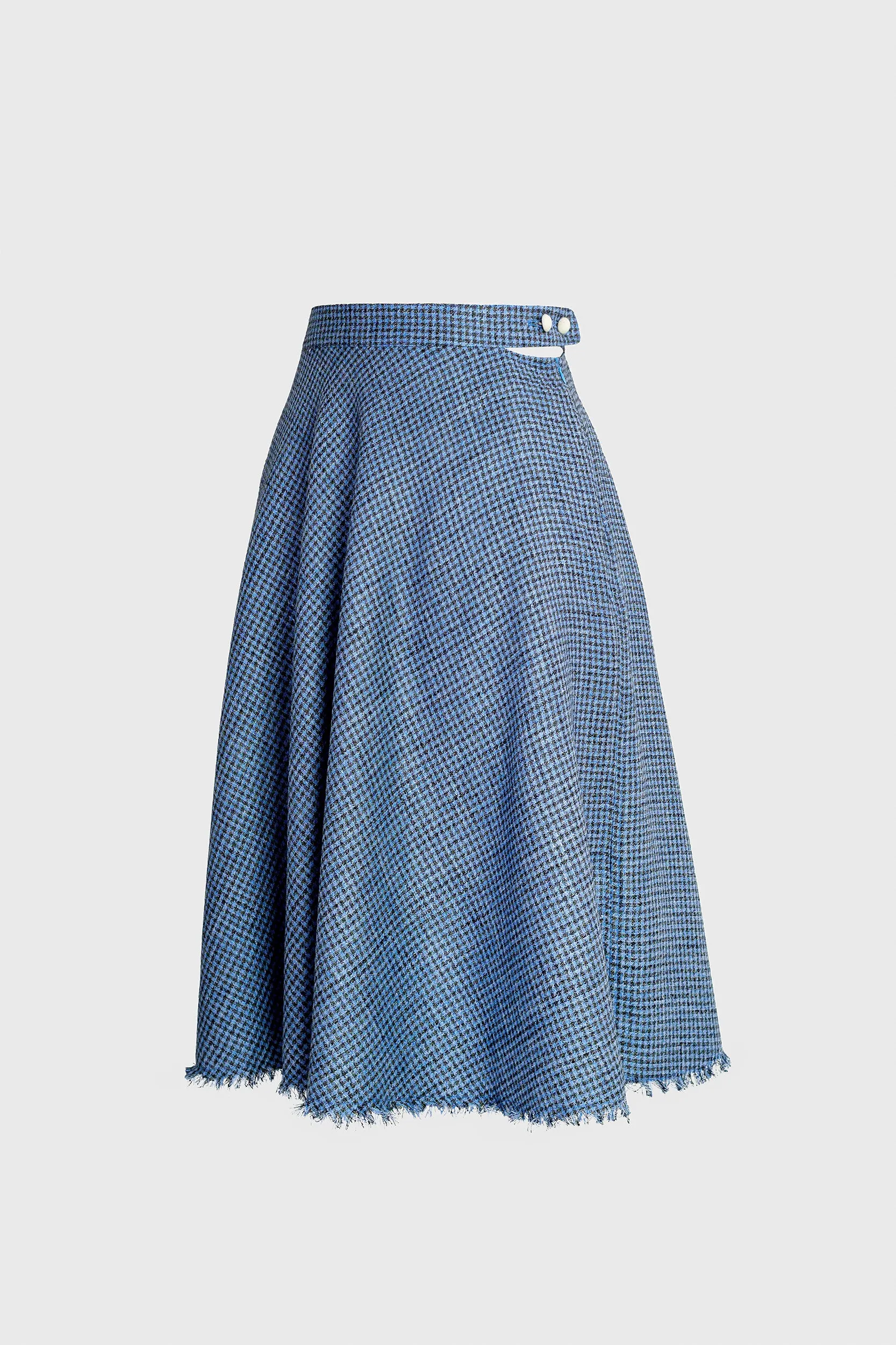 Circular Houndstooth Blue Skirt