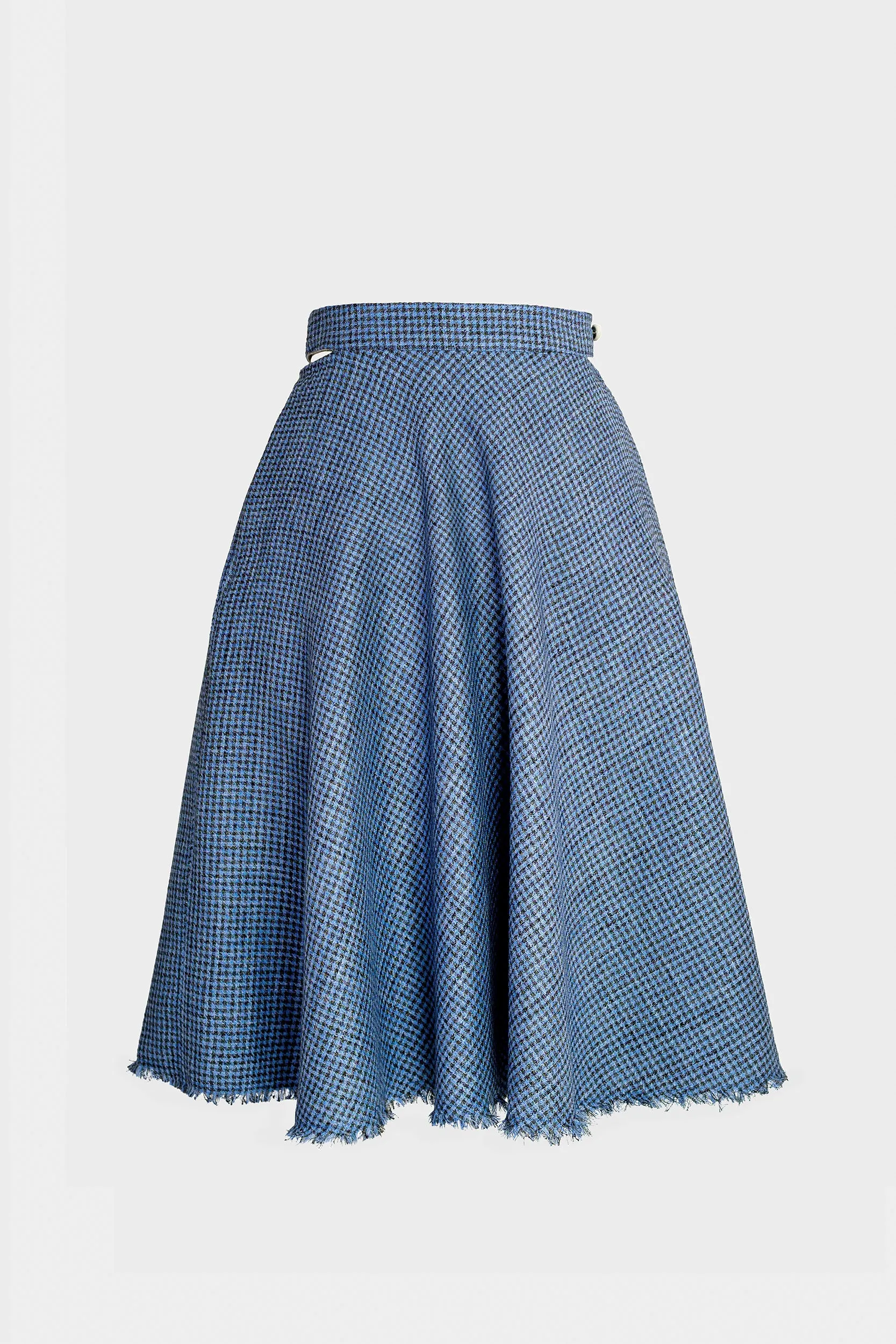 Circular Houndstooth Blue Skirt