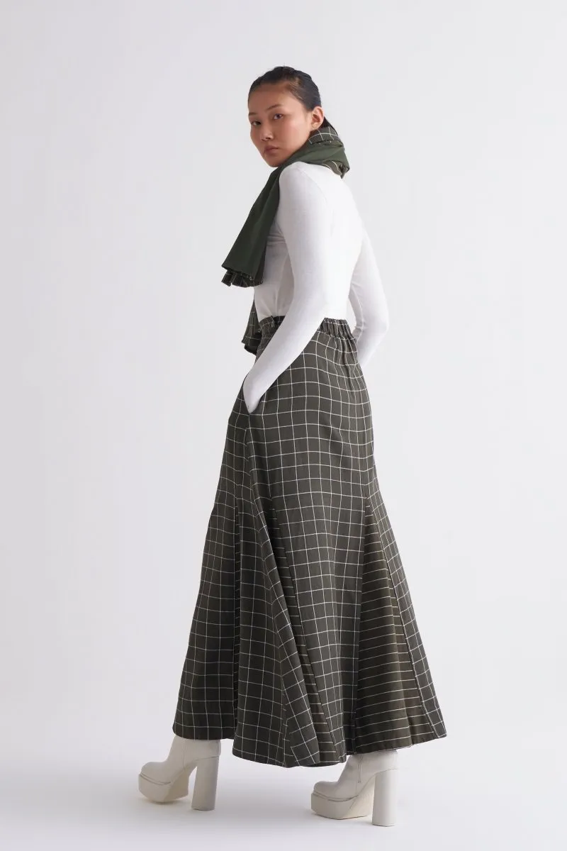 Circular Skirt - Olive Stripe