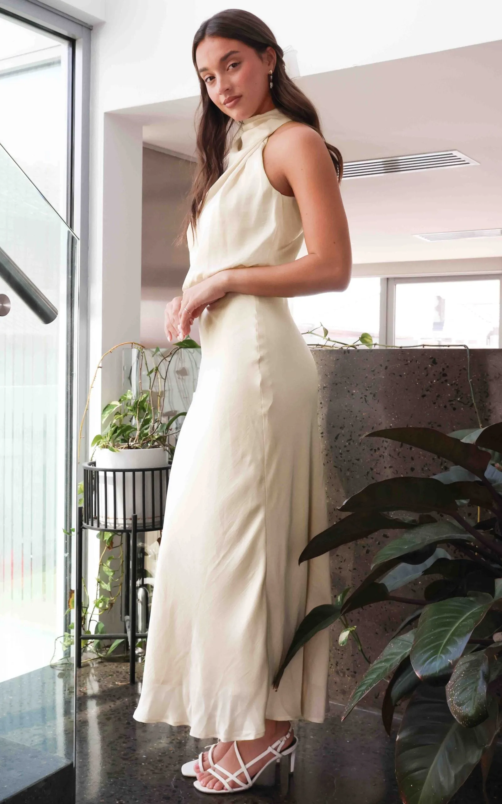 Cobero Maxi Dress - Cream Bone