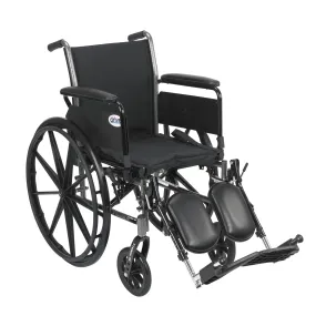 Cruiser III Light Weight Wheelchair with Flip Back Removable Arms, Full Arms, Elevating Leg Rests, 18" Seat