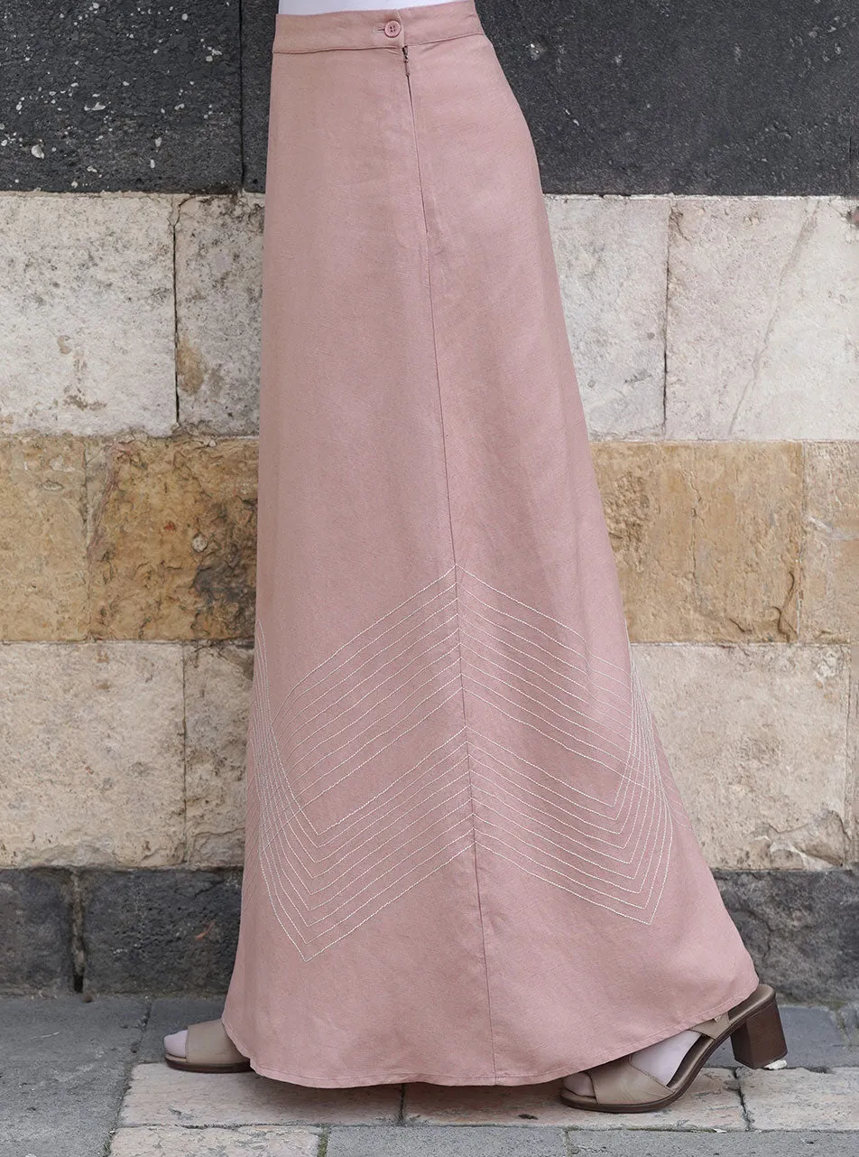 Decorative Stitching Maxi Skirt