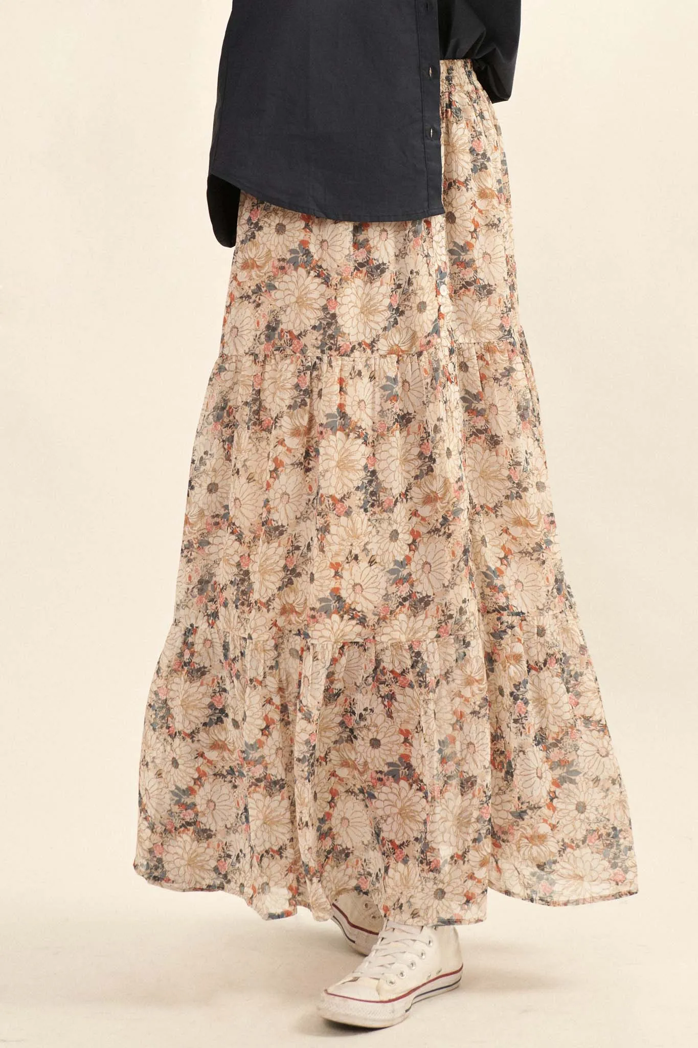 Embrace the Day Tiered Floral Maxi Skirt