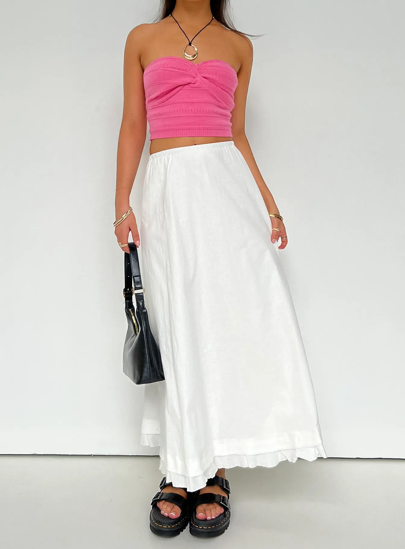 Empress Of Love Maxi Skirt White