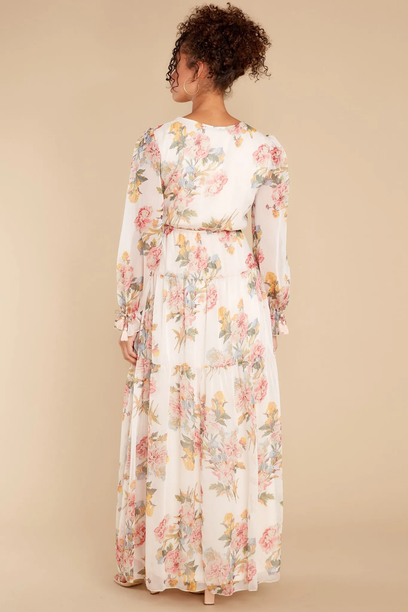 Enchanting Looks Blush Floral Print Maxi Dress