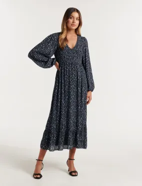 Erica Shirred Midi Dress