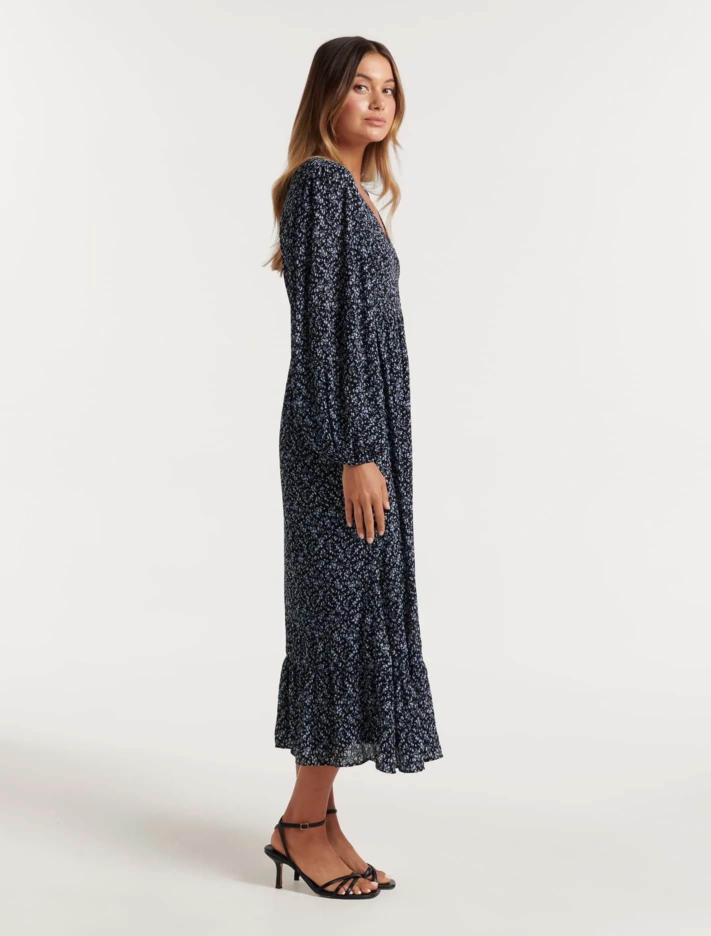 Erica Shirred Midi Dress