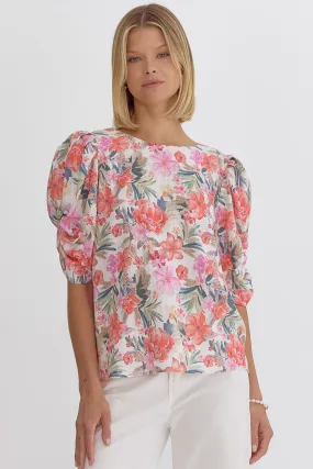 Floral Print Short Sleeve Top